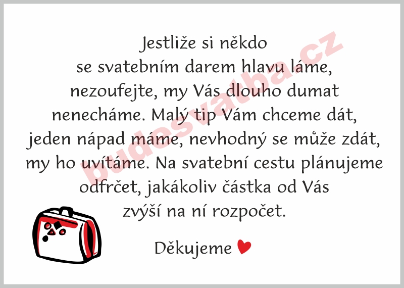 Svatební cesta - červený motiv